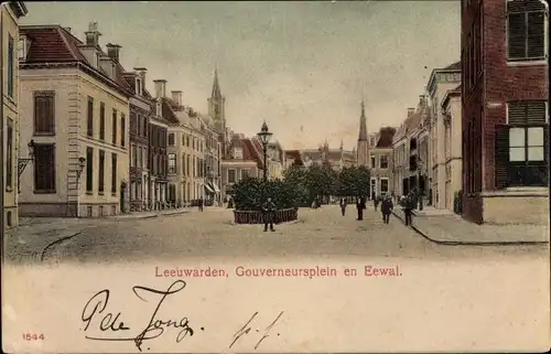 Ak Leeuwarden Friesland Niederlande, Gouverneursplein en Eewal