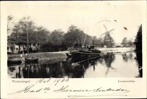 Ak Leeuwarden Friesland Niederlande, Westersingel