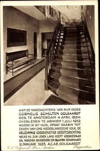 Ak Arnhem Gelderland Niederlande, C. S. Colgaardt Huis, Treppenhuis