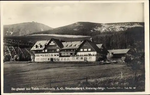 Ak Brückenberg Schlesien, Berghotel zur Teichmannbaude