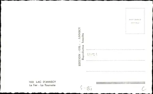 Ak Annecy Haute Savoie, Le Fier, La Tournette