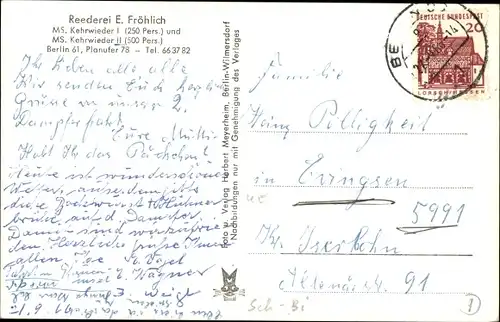 Ak Salonschiff Kehrwieder II