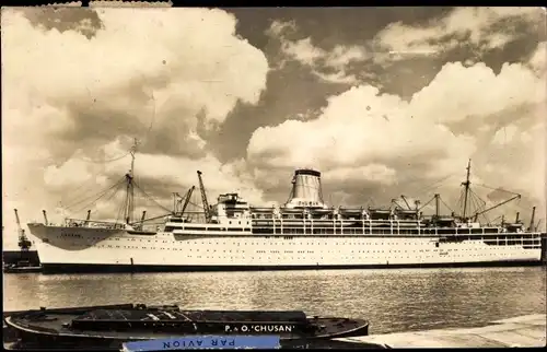 Foto Ak Peninsular Oriental Steam Navigation, P&O, Chusan, Dampfer, Steamer