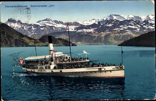 Ak Vierwaldstättersee, Salondampfer Uri