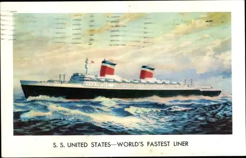 Ak Dampfschiff SS United States, USL