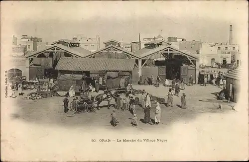 Ak Oran Algerien, Le Marché du Village Negre