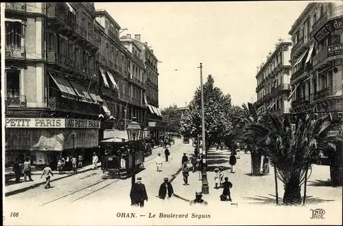 Ak Oran Algerien, Le Boulevard Séguin, Straßenbahn