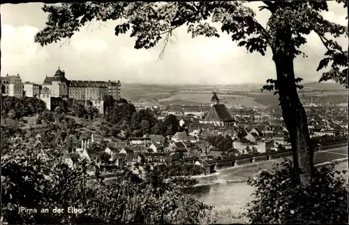 Ak Pirna an der Elbe, Panorama, Kirchturm