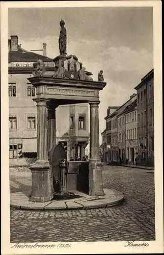 Ak Kamenz in Sachsen, Andreasbrunnen