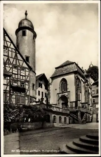 Ak Wertheim am Main, Die Kilianskapelle, Turm, Vorplatz