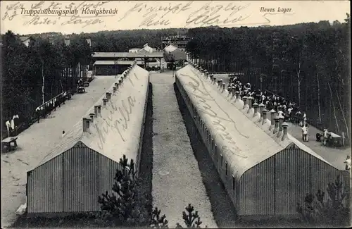 Ak Königsbrück in der Oberlausitz, Neues Lager, Truppenübungsplatz, Baracken