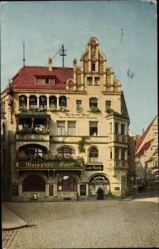 Ak Meißen in Sachsen, Heinrichsplatz, Elbstraße, Meissner Bank