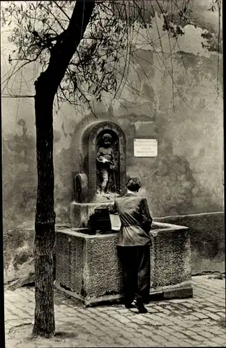 Ak Pirna an der Elbe, Erlenpeterbrunnen