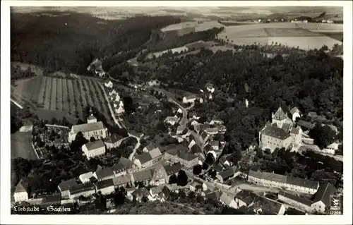 Ak Liebstadt Erzgebirge Sachsen, Fliegerfoto aus etwa 100 Meter Höhe, Panorama