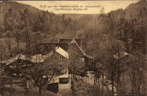 Ak Klipphausen Sachsen, Gaststätte Neudeckmühle, Saubachtal