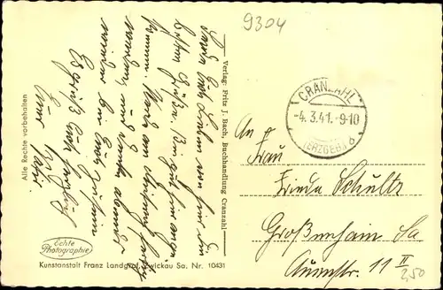 Ak Cranzahl Sehmatal im Erzgebirge, Panorama mit dem Scheibenberg