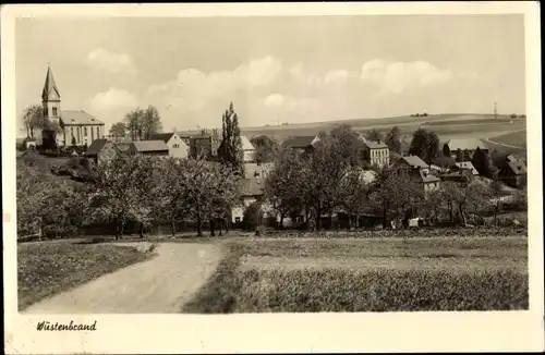 Ak Wüstenbrand Hohenstein Ernstthal Sachsen, Teilansicht, Kirche