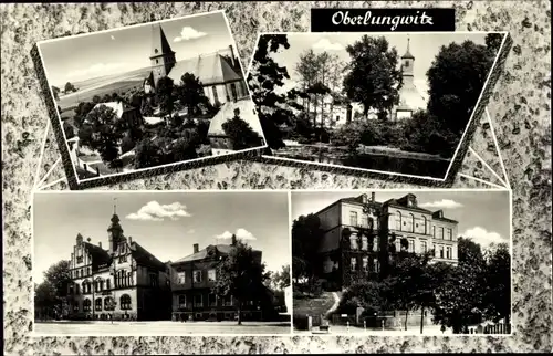 Ak Oberlungwitz in Sachsen, Kirche, Teilansichten, Gebäude