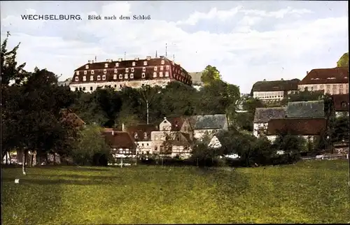 Ak Wechselburg in Sachsen, Blick nach dem Schloss