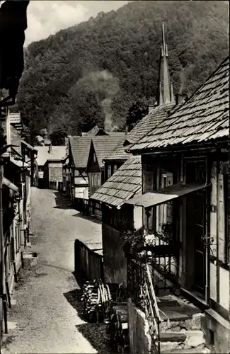 Ak Ilfeld Harztor in Thüringen, Blick in die Burgstraße