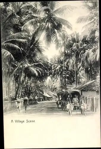 Ak Indien, Indian Village Scene