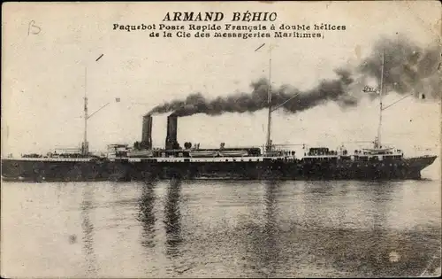 Ak Paquebot Armand Behic, Messageries Maritimes