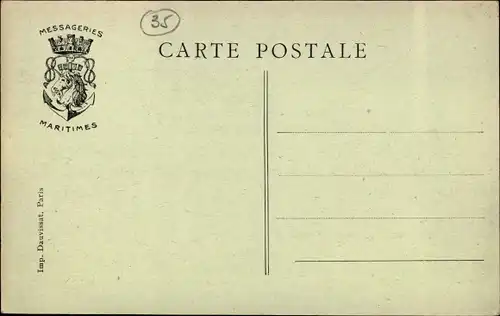 Ak Paquebot Lotus, Messageries Maritimes, MM, Ansicht Backbord