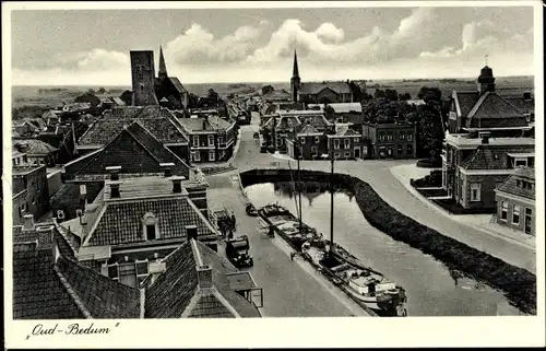 Ak Bedum Groningen Niederlande, Teilansicht