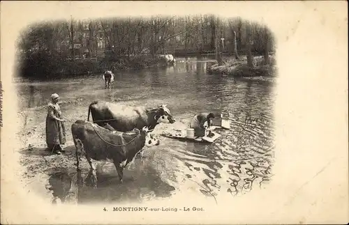 Ak Montigny sur Loing Seine et Marne, Le Gue
