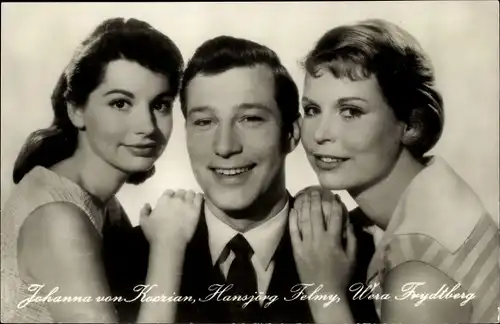 Ak Schauspieler Johanna von Koczian, Hansjörg Felmy, Wera Frydtberg, Film Wir Wunderkinder