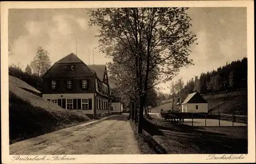 Ak Potůčky Breitenbach Region Karlsbad, Dreckschänke