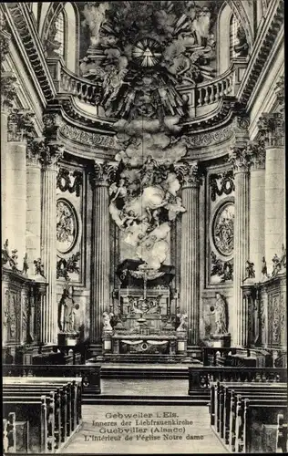 Ak Guebwiller Gebweiler Elsass Haut Rhin, Inneres der Liebfrauenkirche