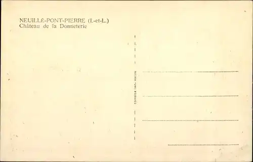 Ak Neuille Pont Pierre Indre et Loire, Château de la Donneterie