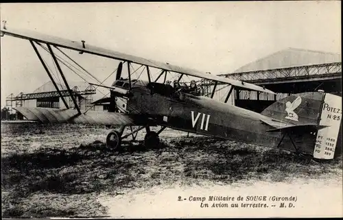 Ak Souge Gironde, Camp Militaire, Un Avion au terrestre, Potez No. 23, VII