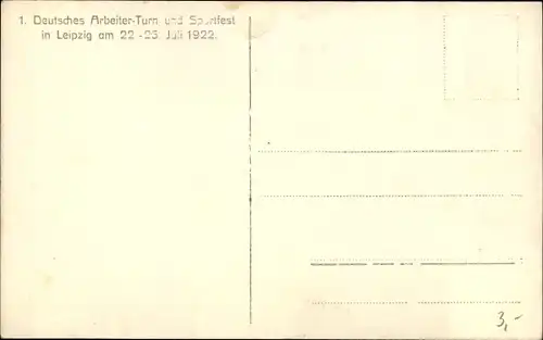 Foto Ak Leipzig in Sachsen, 1. Deutsches Arbeiter-Turn- und Sportfest 1922