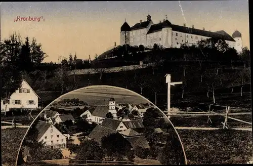 Ak Kronburg Unterallgäu, Blick zum Schloss und auf den Ort