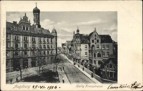 Ak Augsburg in Schwaben, Heilig Kreuz Straße