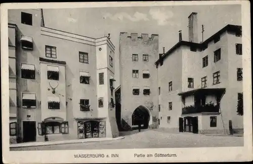 Ak Wasserburg am Inn in Oberbayern, Partie am Gättnerturm