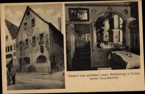 Ak Rothenburg ob der Tauber Mittelfranken, Gasthof zum goldenen Lamm