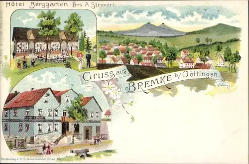 Litho Bremke Gleichen Landkreis Göttingen, Hotel Berggarten, Totalansicht