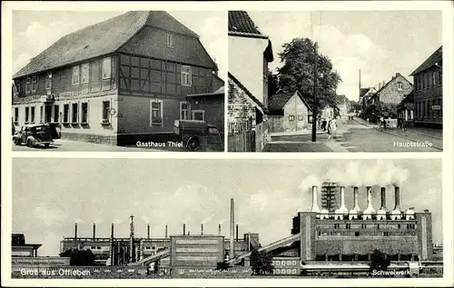 Ak Offleben Helmstedt in Niedersachsen, Schwelwerk, Gasthaus Thiel, Hauptstraße
