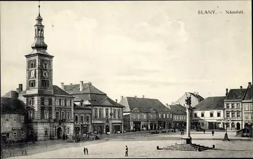 Ak Slaný Schlan Mittelböhmen, Namesti, Rathaus, Marktplatz