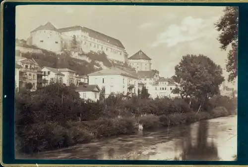 Kabinett Foto Tübingen am Neckar, Schloss, Uferpartie