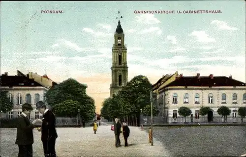 Ak Potsdam in Brandenburg, Blick auf Garnisonkirche und Kabinettshaus