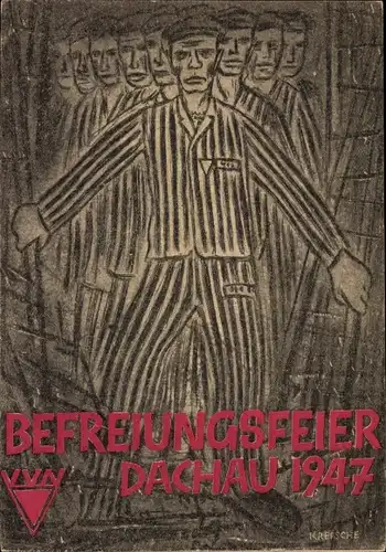 Künstler Ak Kreische, Dachau in Oberbayern, Befreiungsfeier 1947