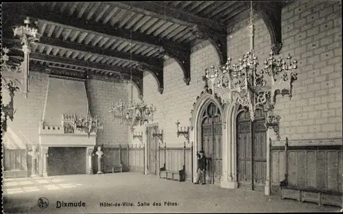 Ak Diksmuide Dixmude Westflandern, Hotel-de-Ville, Salle des Fetes