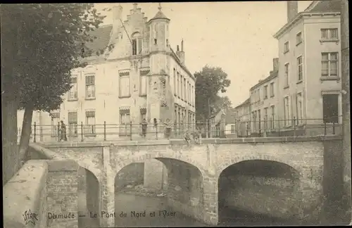 Ak Diksmuide Dixmude Westflandern, Le Pont du Nord et l'Yser