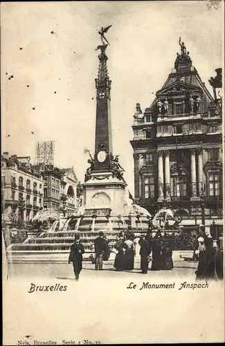 Ak Bruxelles Brüssel, Le Monument Anspach