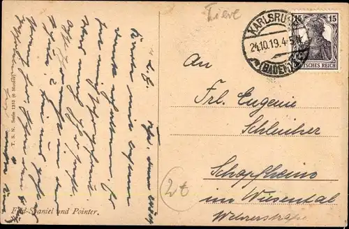 Künstler Ak Reinert, Zwei Hunde, Spaniel, Pointer