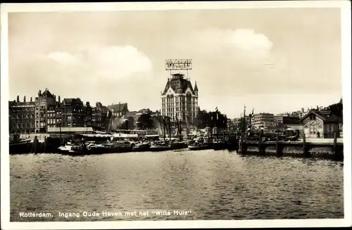 Ak Rotterdam Südholland Niederlande, Ingang Oude Haven met het Witte Huis